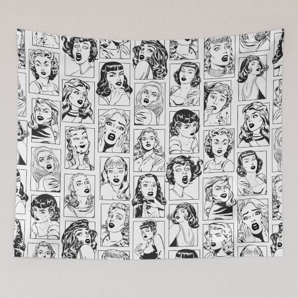 Item preview, Vintage Pulp Comic Pop Culture Pin Up Girl Art Pattern Light designed and sold by GrandeDuc.