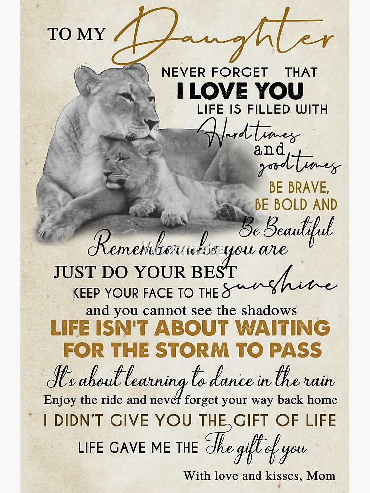 Lion To My Daughter Never Forget That I Love You Be Brave Be Bold And Be  Beautiful, Gifts For Daughter From Mom | Greeting Card