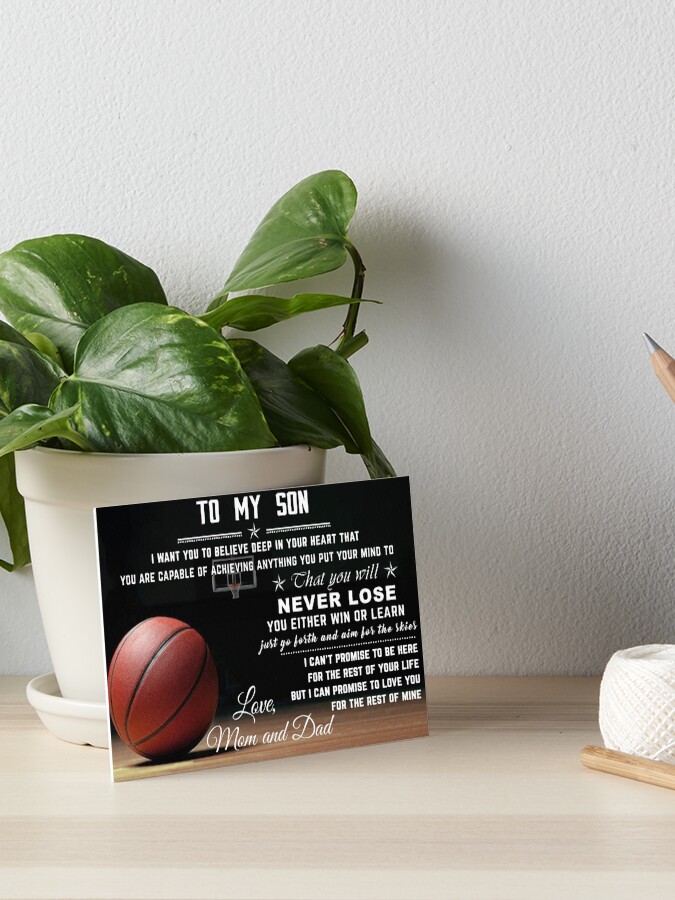 Mom and Dad Basketball, To My Son You Are Capable Of Achieving Anything You  Put Your Mind To, Gifts For Son From Parents Art Board Print