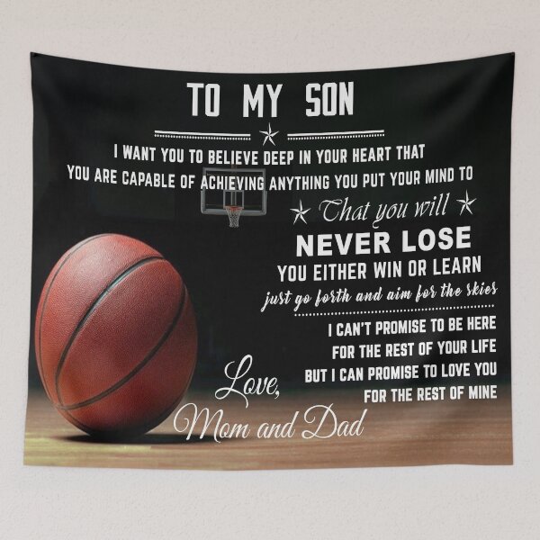 Item preview, Mom and Dad Basketball, To My Son You Are Capable Of Achieving Anything You Put Your Mind To, Gifts For Son From Parents designed and sold by Wonmater.