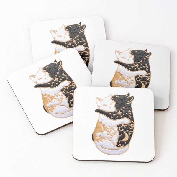 Item preview, Day and Night Hugging Cats Sticker designed and sold by designolo.