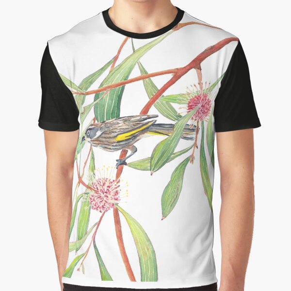 Item preview, New Holland Honeyeater and Hakea Laurina watercolour designed and sold by Zoya Makarova.