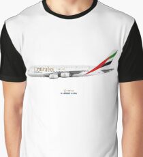 Camiseta gráfica Illustration of Emirates Airbus A380 - White Version