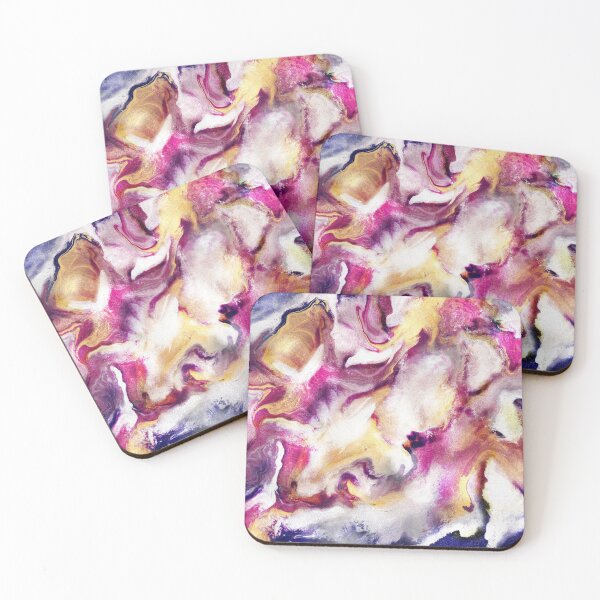 Item preview, Abstract Colorful Modern Marble Look Blue Pink Yellow White  designed and sold by PlumGood.