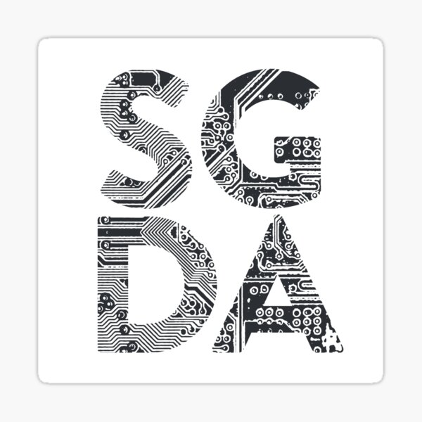 SGDA Circuit Logo Black on White Sticker