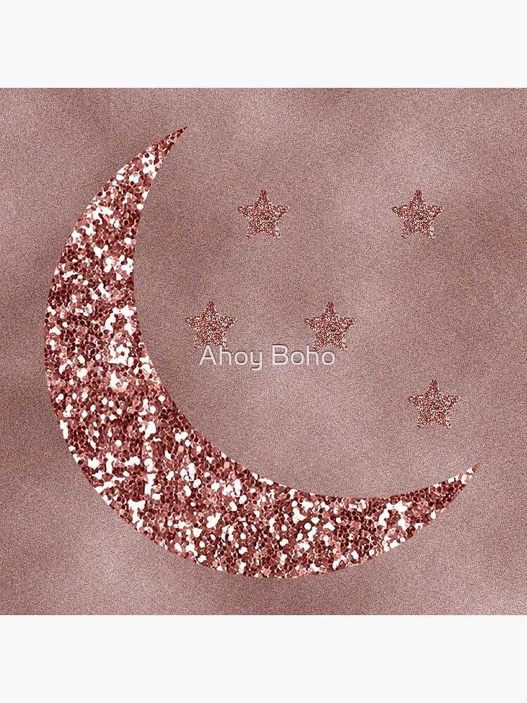 "Rose gold glitter moon " Canvas Print for Sale by ajtravel Redbubble