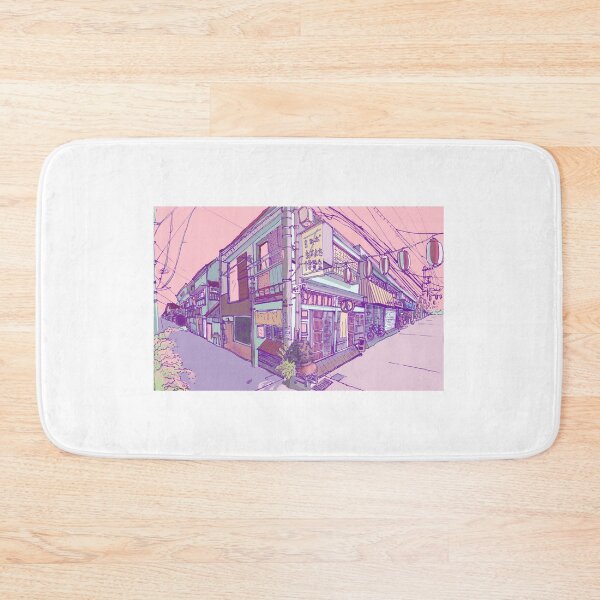 Item preview, Handdrawn Street in Tokyo Pink designed and sold by pet-persona.