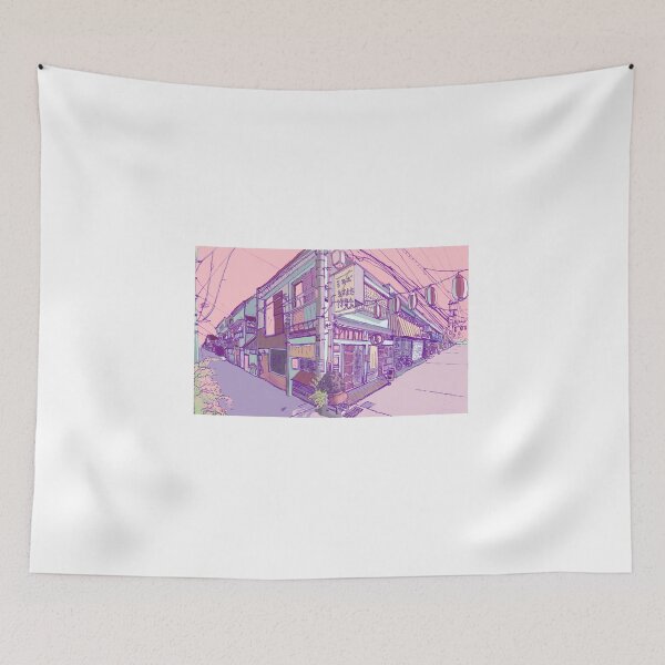 Item preview, Handdrawn Street in Tokyo Pink designed and sold by pet-persona.