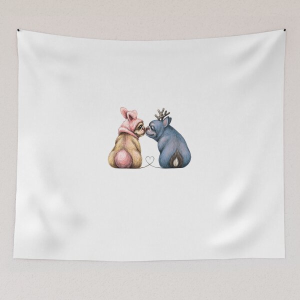 Item preview, Bulldogs Couple Art designed and sold by loveislovestore.
