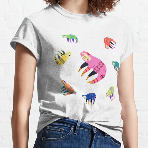 colorful sloth pattern Classic T-Shirt
