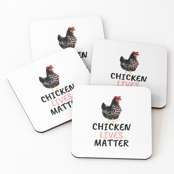 Item preview, Chicken Lives Matter- funny vegan and vegetarian chicken design black and pink designed and sold by katiekendall.