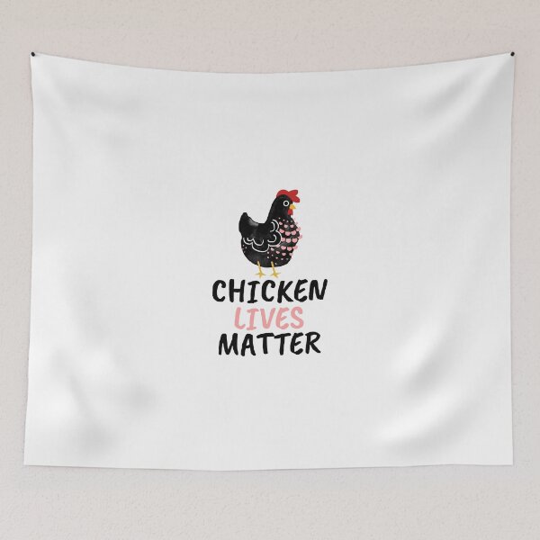 Item preview, Chicken Lives Matter- funny vegan and vegetarian chicken design black and pink designed and sold by katiekendall.