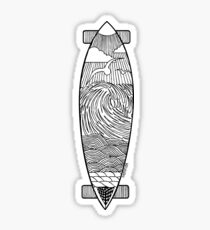 Longboard Wave T Shirt Sticker