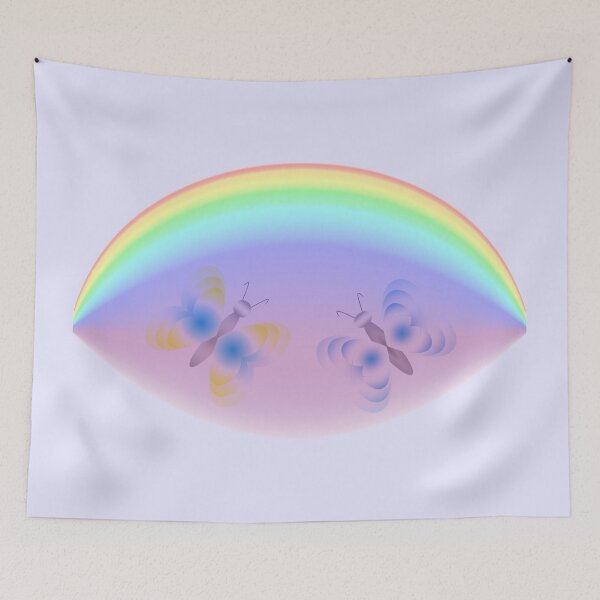 Item preview, A pair of butterflies under a rainbow designed and sold by helenkaiy.
