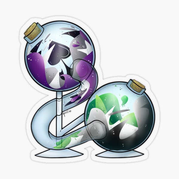 AroAce Pride Potion Transparent Sticker