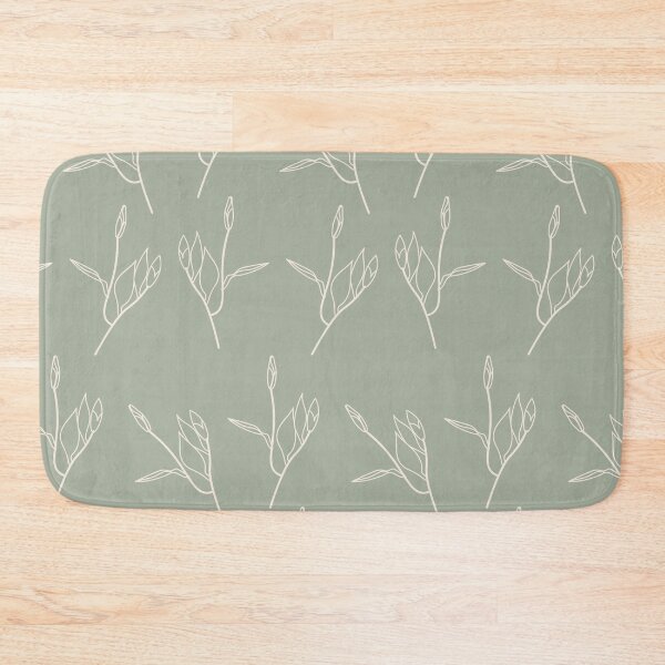 Item preview, Line Art Flowers Sage Green Pattern designed and sold by technicolorable_art.