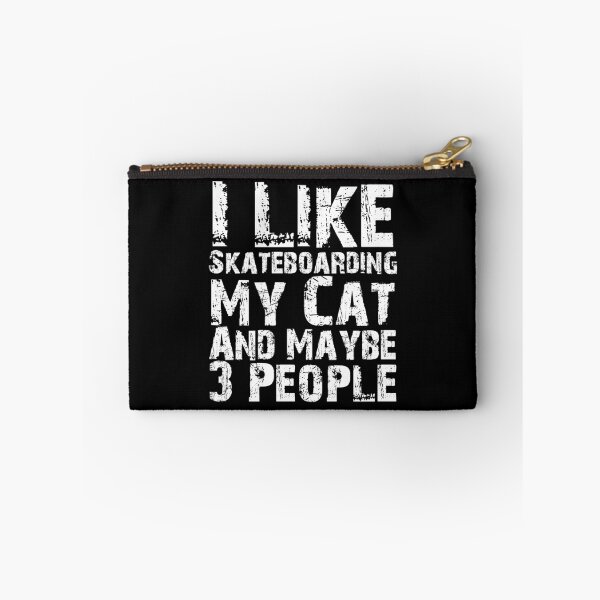 Item preview, I Like Skateboarding My Cat And Maybe Three People Funny Cat Lovers  designed and sold by Akmloza.