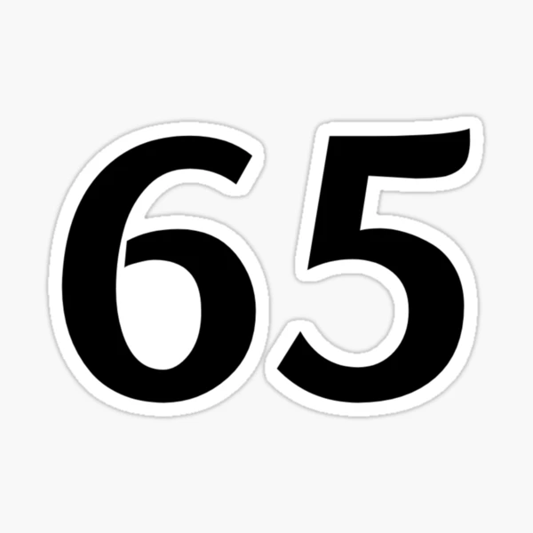 Number 65 Sticker for Sale by t-shirtella | Redbubble