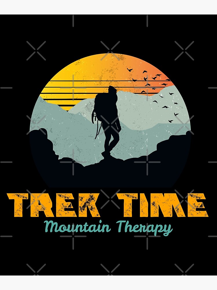 “Trek Time, mountain therapy, trekking sticker pack, hiking sticker