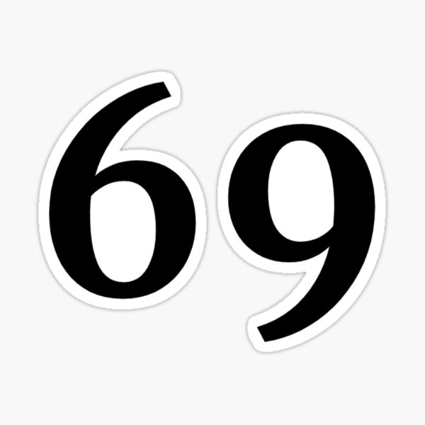 69 American Football Classic Vintage Sport Jersey Number in black number on  white background for american football, baseball or basketball | Greeting