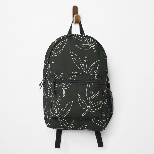 Item preview, Minimal Line Art Leaf Pattern Black designed and sold by technicolorable_art.