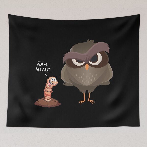 Item preview, Uh meow ?! Funny bird and worm gift designed and sold by blikonie.