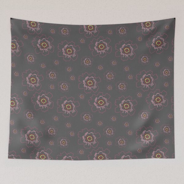 Item preview, Floral seamless print on dark grey background designed and sold by Nataliia Zhekova.