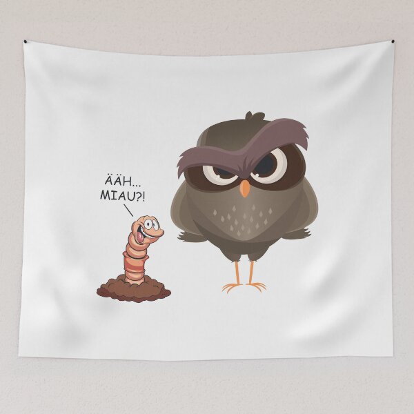 Item preview, Uh meow ?! Funny bird and worm gift designed and sold by blikonie.