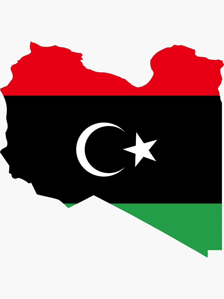 Flag Map Of Libya Sticker For Sale By Abbeyz71 Redbubble