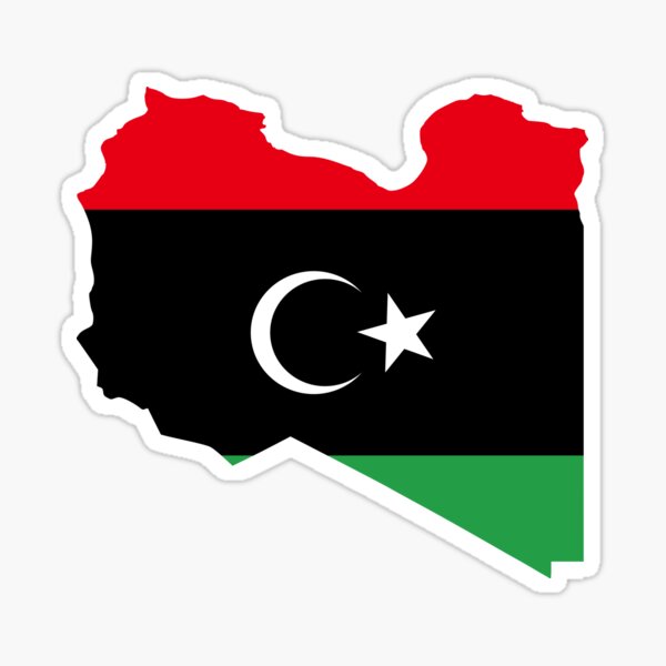 Flag Map of Libya Sticker