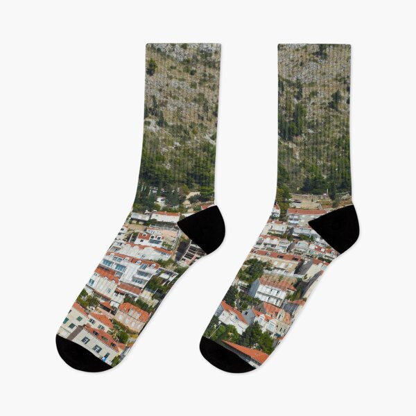 Item preview, Landscape Dubrovnik with mountains and houses designed and sold by moonaliara.