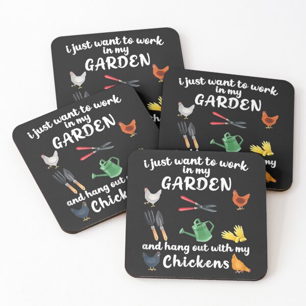 Item preview, Womens I Just Want To Work In My Garden And Hang Out Chicken T-Shirt designed and sold by Lukifo-Glacier.