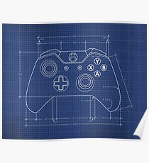 XBOX One Controller Blueprint Poster