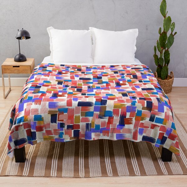 Item preview, Patchwork of paint strokes in pink designed and sold by appleyards.