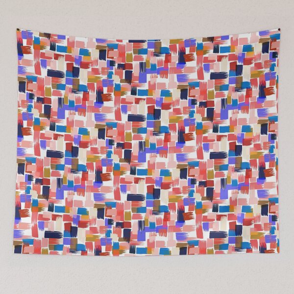 Item preview, Patchwork of paint strokes in pink designed and sold by appleyards.