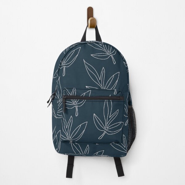 Item preview, Minimal Line Art Leaf Pattern Blue designed and sold by technicolorable_art.