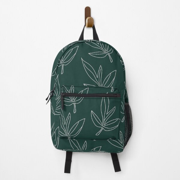 Item preview, Minimal Line Art Leaf Pattern Forest Green designed and sold by technicolorable_art.