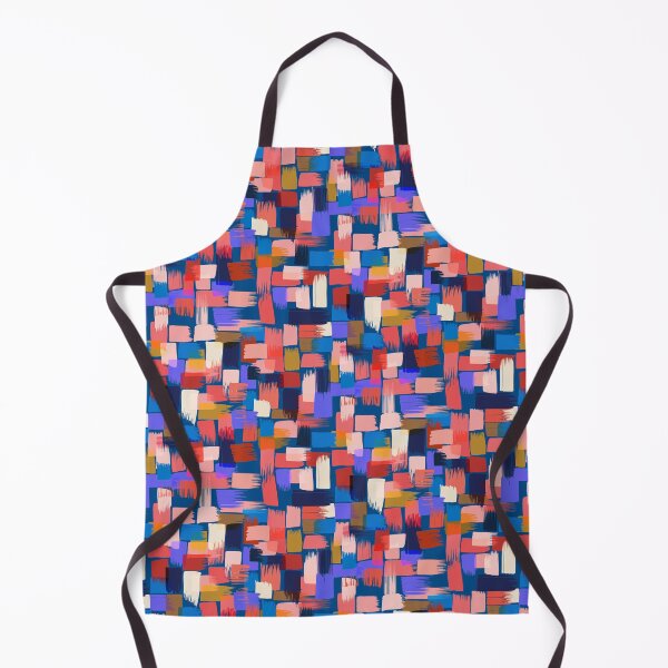 Item preview, Patchwork of paint strokes in pink on blue designed and sold by appleyards.