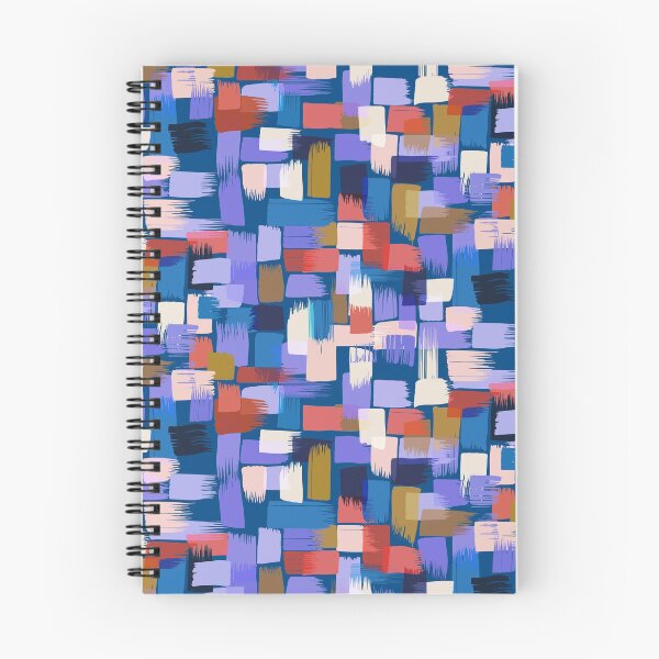 Item preview, Patchwork of paint strokes in lilac on blue designed and sold by appleyards.