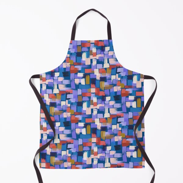 Item preview, Patchwork of paint strokes in lilac on blue designed and sold by appleyards.