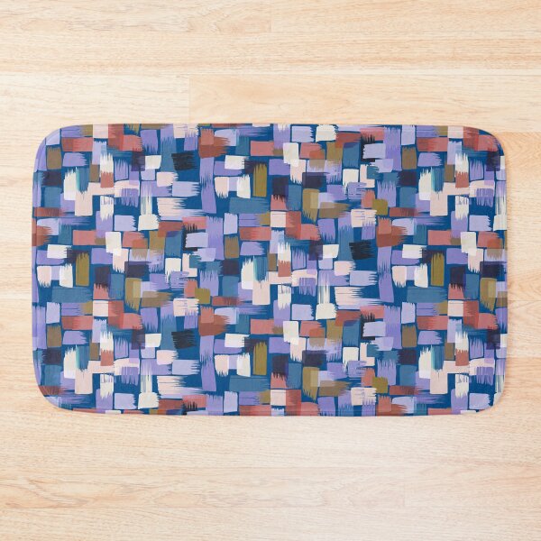 Item preview, Patchwork of paint strokes in pale lilac on blue designed and sold by appleyards.