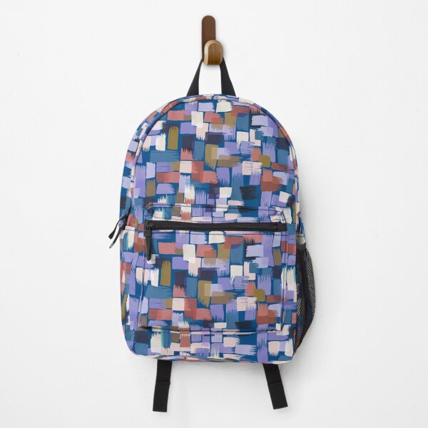 Item preview, Patchwork of paint strokes in pale lilac on blue designed and sold by appleyards.