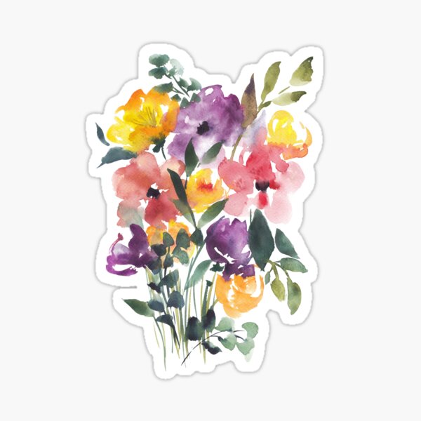Item preview, Watercolor Flowers, Bouquet Illustration designed and sold by Ana Moguš.