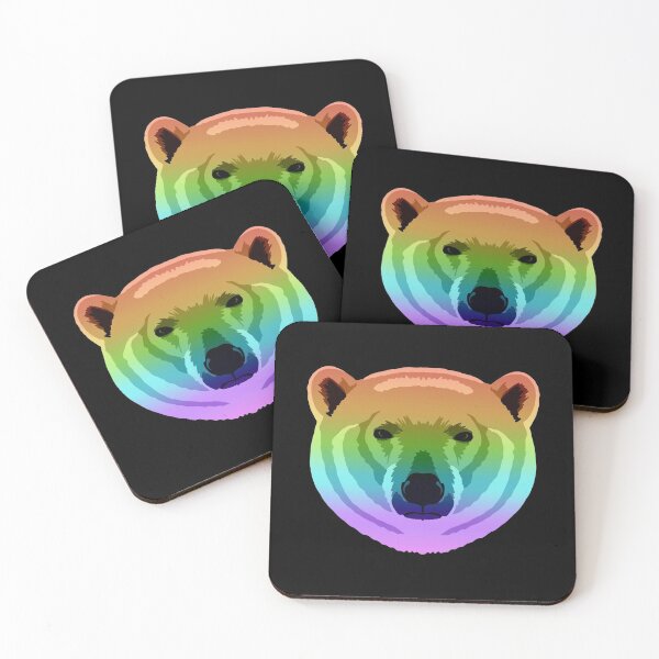 Item preview, Rainbow Polar Bear Face designed and sold by GeoCreate.