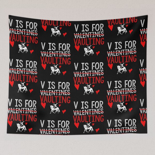 Item preview, V Is For Vaulting Horse Riding Funny Valentines Day Lovers Hearts Single Awareness day designed and sold by Akmloza.