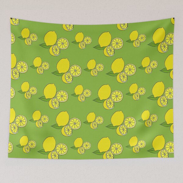 Artikelvorschau, Fresh lemon / lime fruit pattern - Hand drawn natural food background entworfen und verkauft von TheWorkplace.
