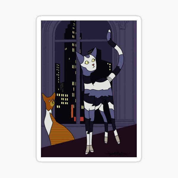 Montgomery and Renée, Art Deco Cats Sticker
