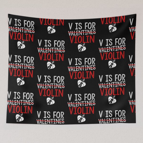 Item preview, V Is For Violin Funny Valentines Day Lovers Hearts Single Awareness day designed and sold by Akmloza.
