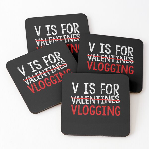 Item preview, V Is For Vlogging Funny Valentines Day Lovers Hearts Single Awareness day designed and sold by Akmloza.