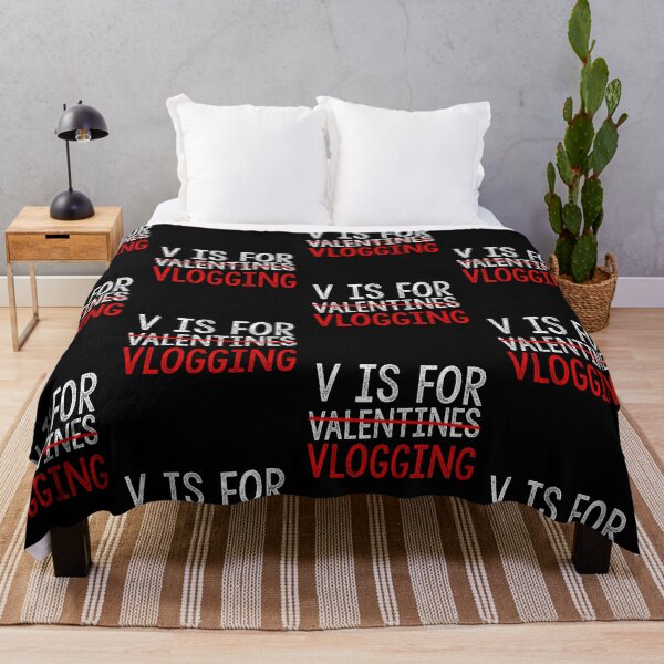 Item preview, V Is For Vlogging Funny Valentines Day Lovers Hearts Single Awareness day designed and sold by Akmloza.